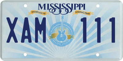 MS license plate XAM111