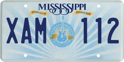 MS license plate XAM112