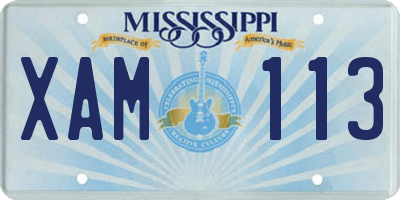 MS license plate XAM113