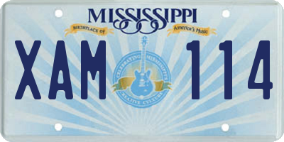 MS license plate XAM114