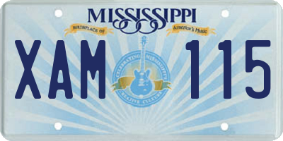 MS license plate XAM115