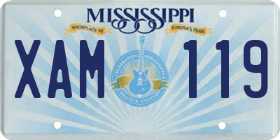 MS license plate XAM119