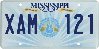 MS license plate XAM121