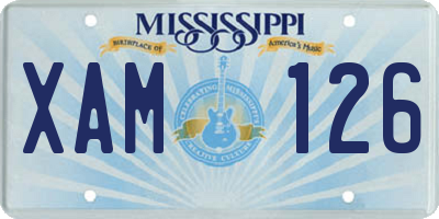 MS license plate XAM126