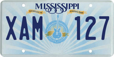 MS license plate XAM127