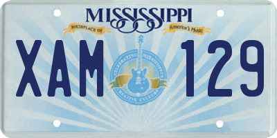 MS license plate XAM129