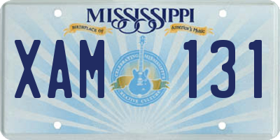 MS license plate XAM131