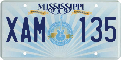 MS license plate XAM135