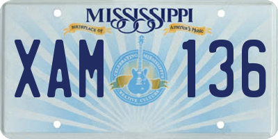 MS license plate XAM136