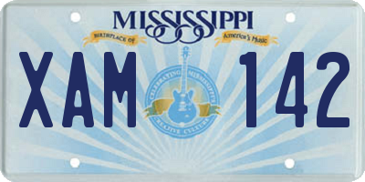 MS license plate XAM142