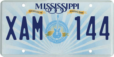 MS license plate XAM144