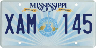 MS license plate XAM145
