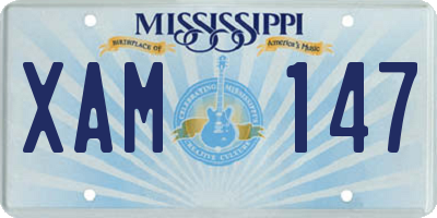 MS license plate XAM147