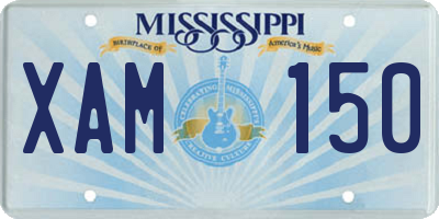 MS license plate XAM150