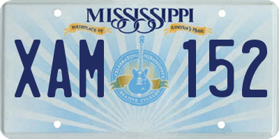 MS license plate XAM152