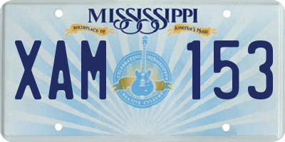 MS license plate XAM153