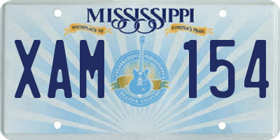 MS license plate XAM154
