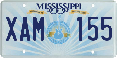 MS license plate XAM155