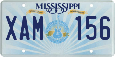 MS license plate XAM156