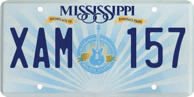 MS license plate XAM157