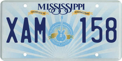 MS license plate XAM158
