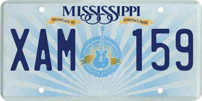 MS license plate XAM159