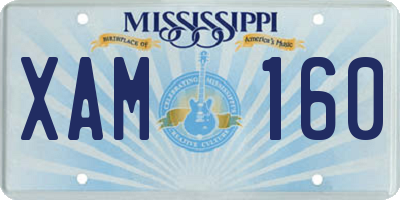 MS license plate XAM160