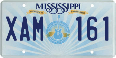MS license plate XAM161