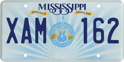 MS license plate XAM162