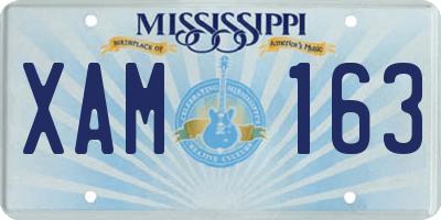 MS license plate XAM163