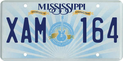 MS license plate XAM164
