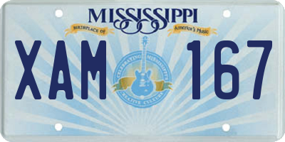 MS license plate XAM167