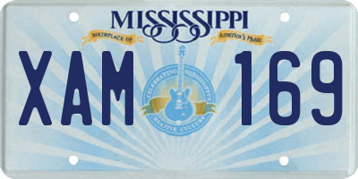 MS license plate XAM169