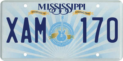 MS license plate XAM170