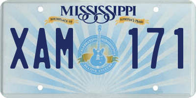 MS license plate XAM171