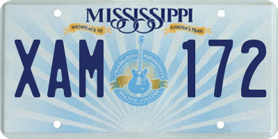 MS license plate XAM172