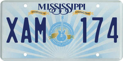 MS license plate XAM174