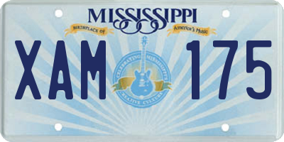 MS license plate XAM175