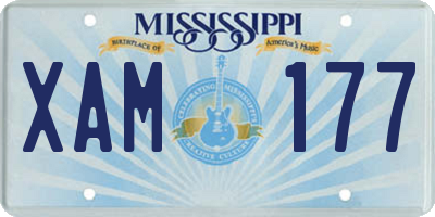 MS license plate XAM177