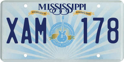 MS license plate XAM178