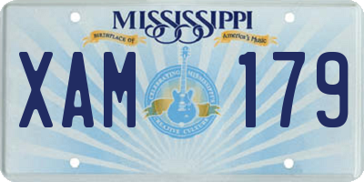 MS license plate XAM179