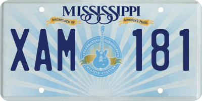 MS license plate XAM181