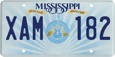 MS license plate XAM182