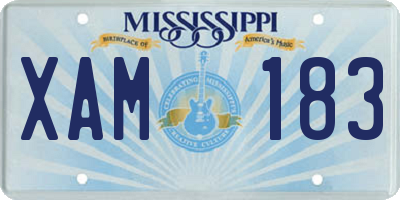 MS license plate XAM183