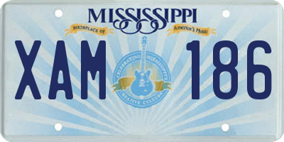 MS license plate XAM186