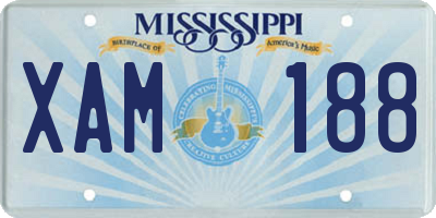 MS license plate XAM188