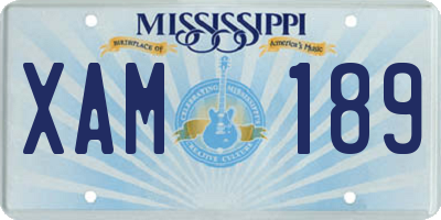 MS license plate XAM189