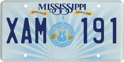 MS license plate XAM191