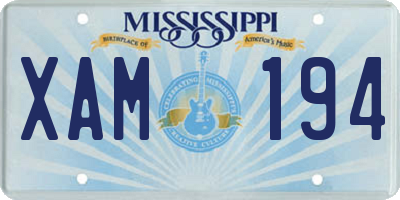 MS license plate XAM194