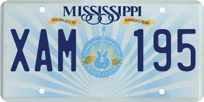MS license plate XAM195